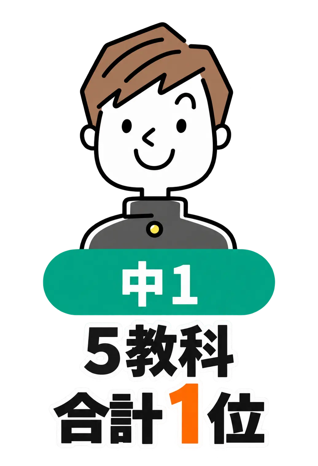 中1 5教科合計1位