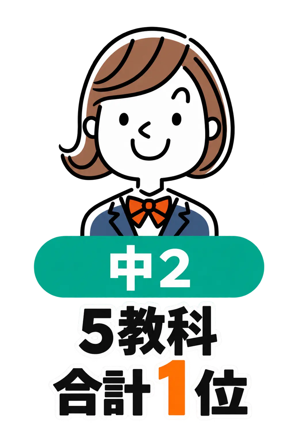 中2 5教科合計1位